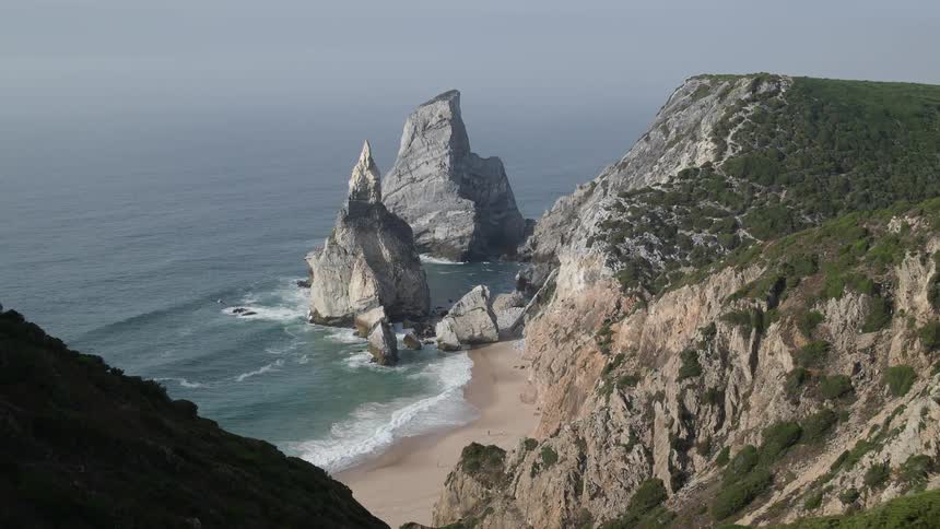 View of a beach from high above
