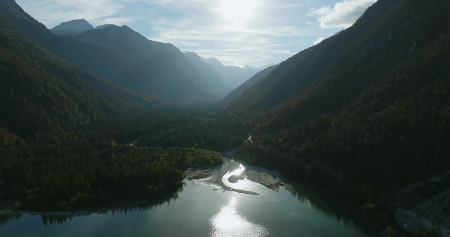 The sun is reflecting on the water