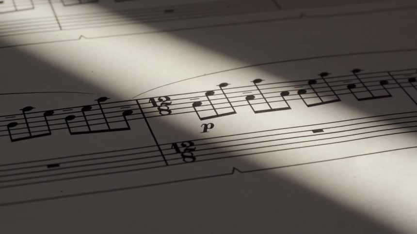 Close up of musical notes and symbols