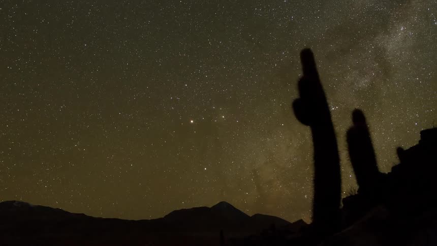 A time lapse of the sky above a serene desert reveals the beauty of nature