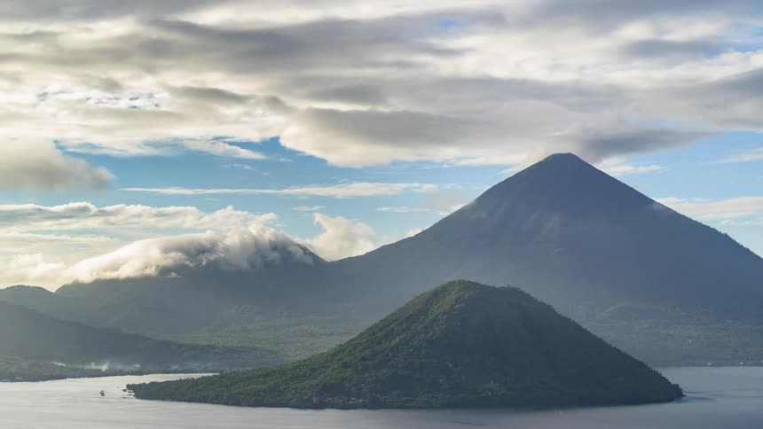 Time lapse view of the mountains are displayed