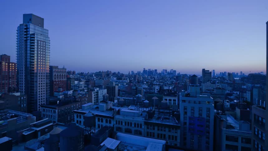 Time lapse view of a city is displayed on film