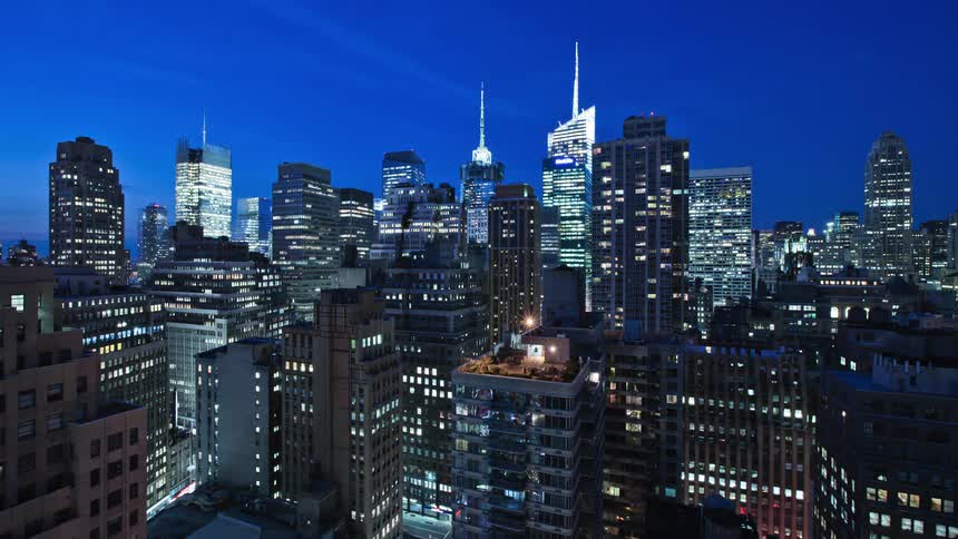 Aerial view of condos and skyscrapers during the day in new york city