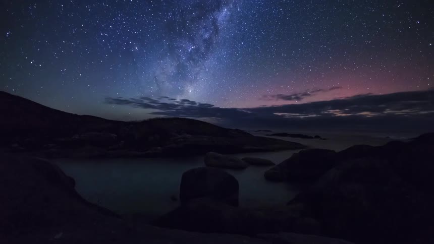 Time lapse view of the galaxy and stars is displayed