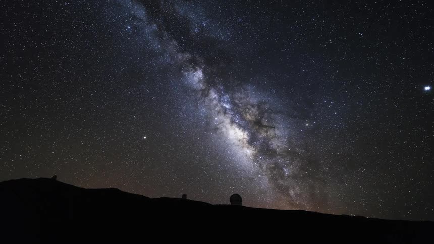 The night sky with stars and moon light