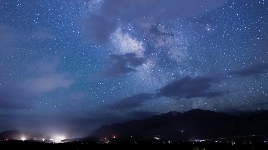 View of milky way across the night sky