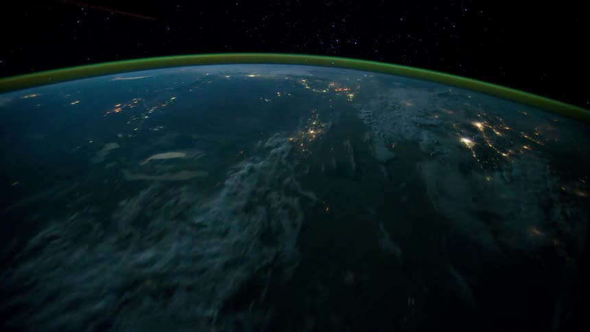 Time lapse of the view of cities and storms planet earth seen from low orbit