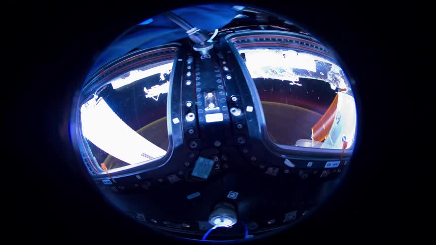 Time lapse of the earth rotating under the international space station