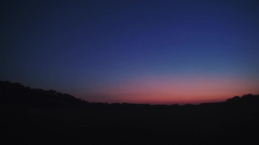 A colorful sunset in the horizon
