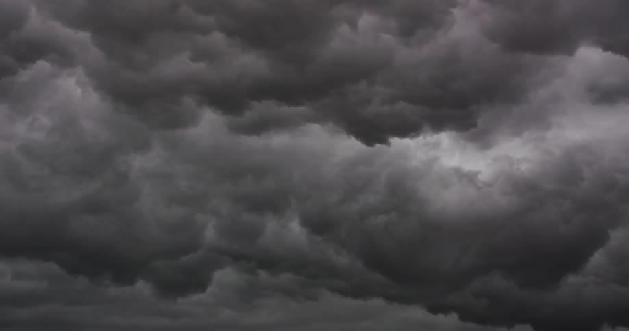 Large dark rolling clouds in the sky