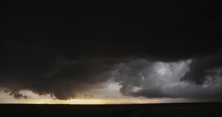 Storm clouds and lightening in the dark sky