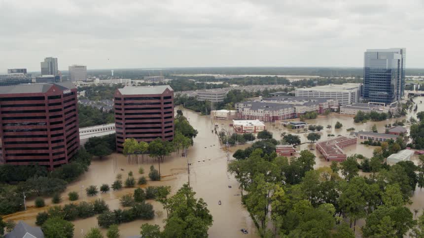 The city is flooded with water