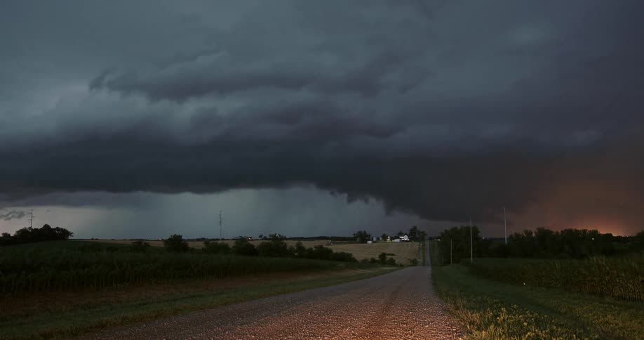 Time lapse view of a storm brewing in a rural area