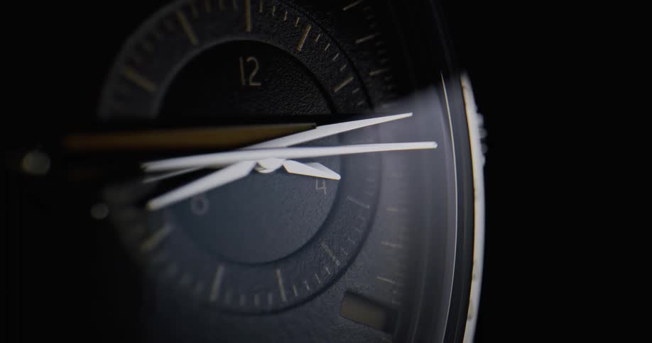 Closeup of wristwatch running