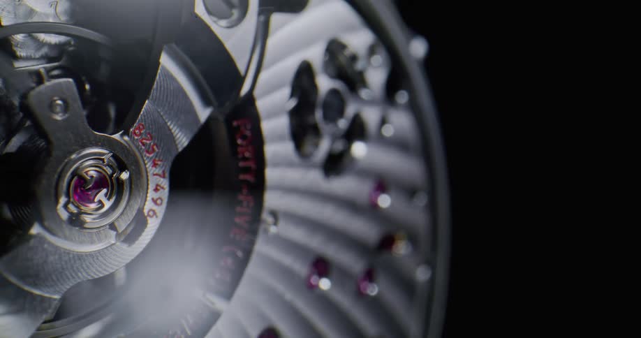An extreme up close of a watch face