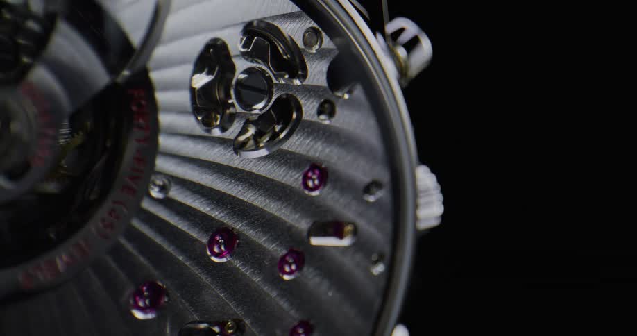Close up of movement of wristwatch