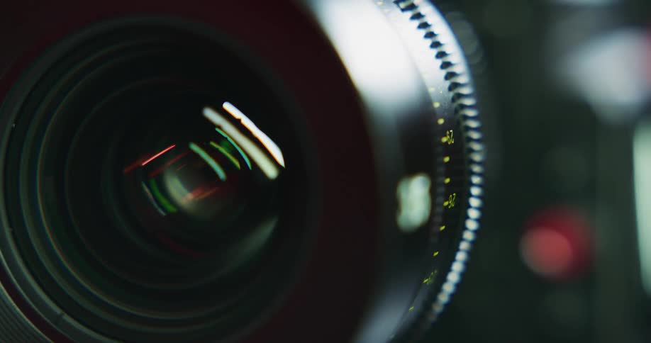 A close up view of a camera lens