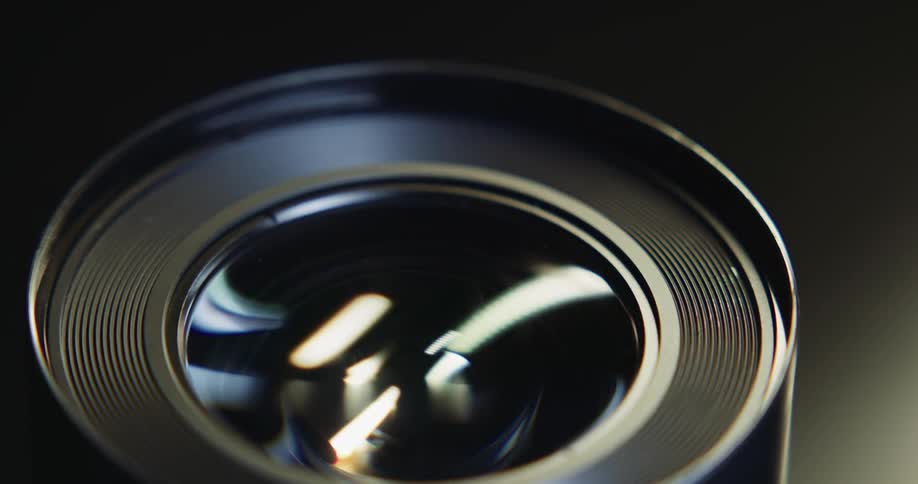 Close up view of a camera lens is displayed