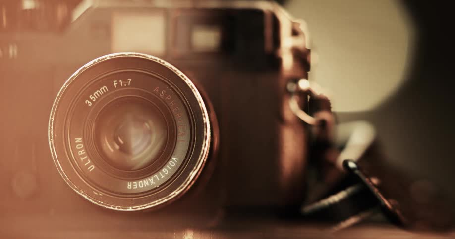Closeup of camera with lenses