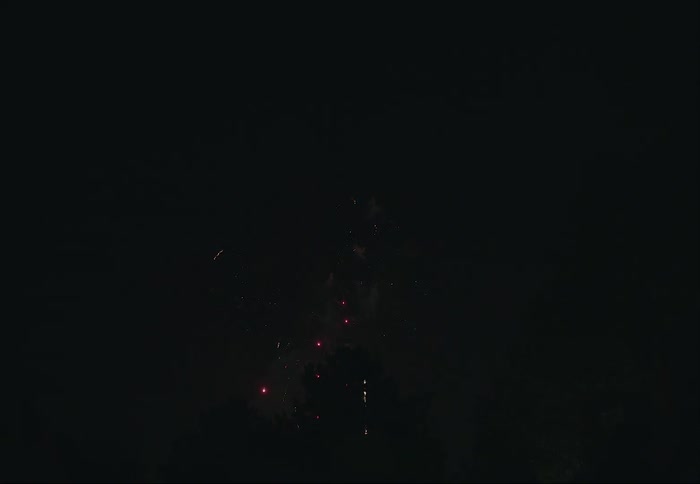 Fireworks are being set off at night