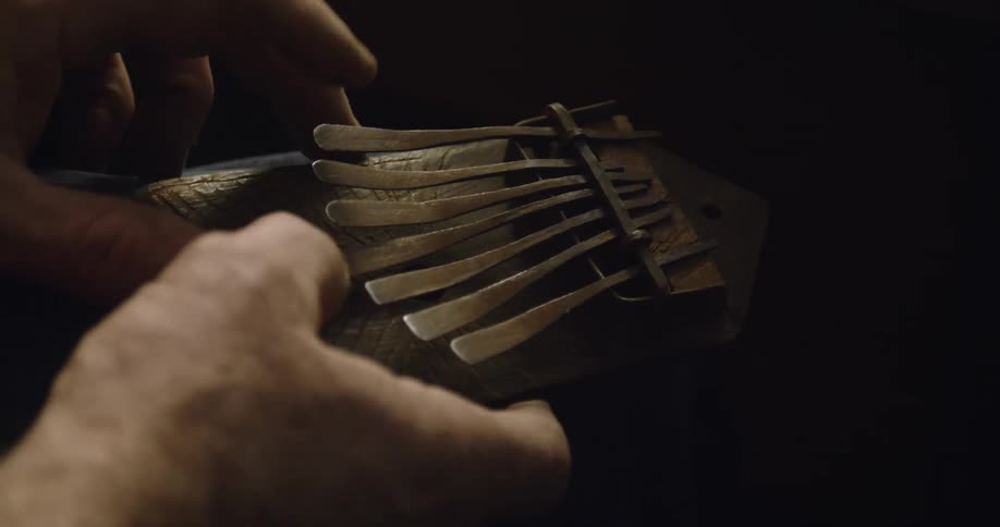 A person is playing a musical instrument