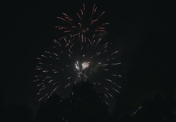 Colorful fireworks in the night sky