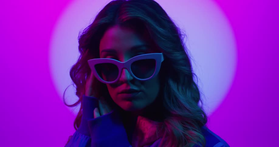 A model poses in sunglasses