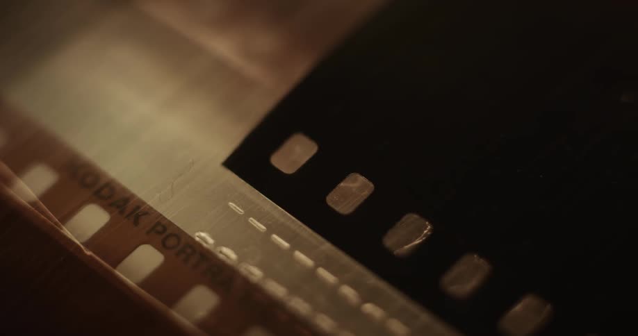 Close up of vintage photography negative film