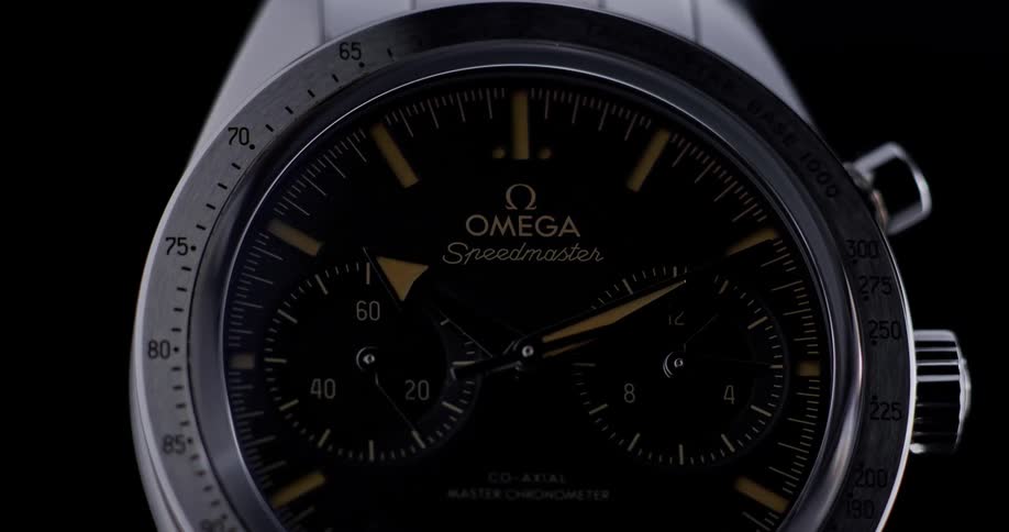 Closeup of silver quartz wristwatch running