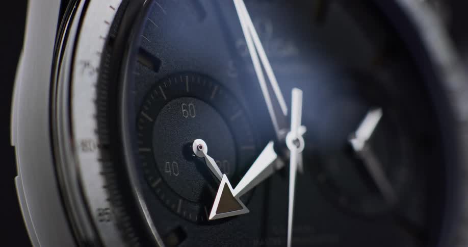 Close up of second hand moving on a timepiece