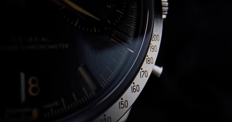 Close up view of a clock is on the display