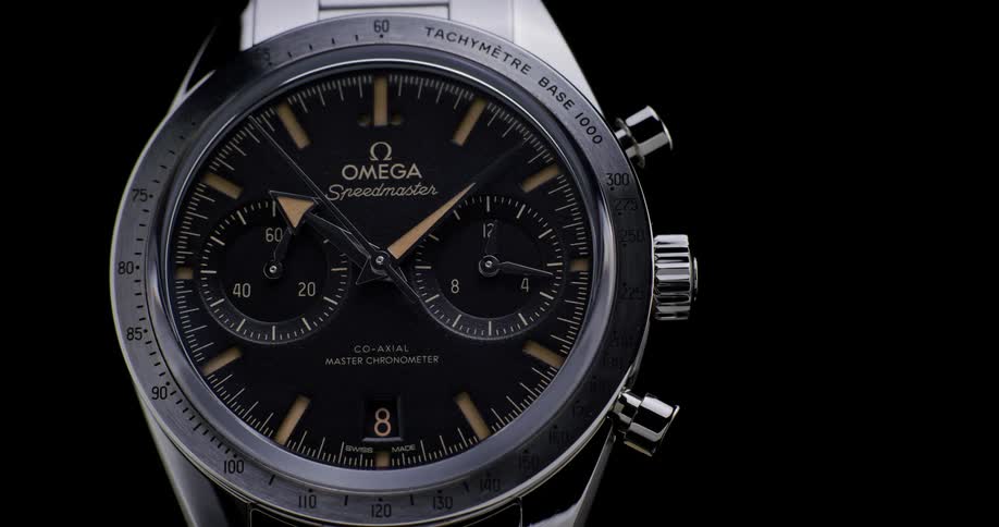 A close up view of a wristwatch is on display
