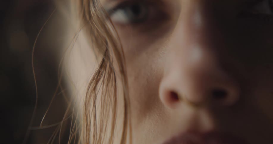 Close up of a female with sad eyes