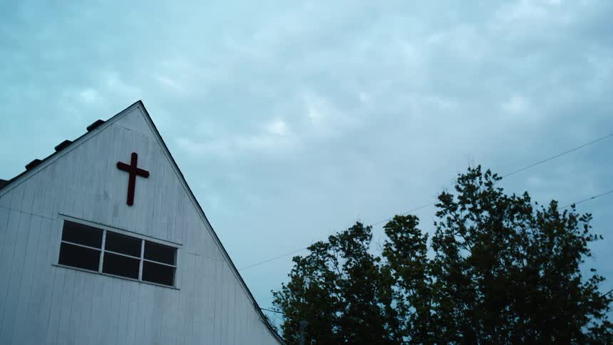 An old church on an overcast day