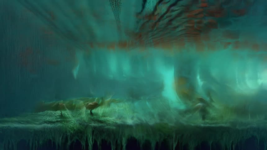 Images of painted scenes transition from one to another