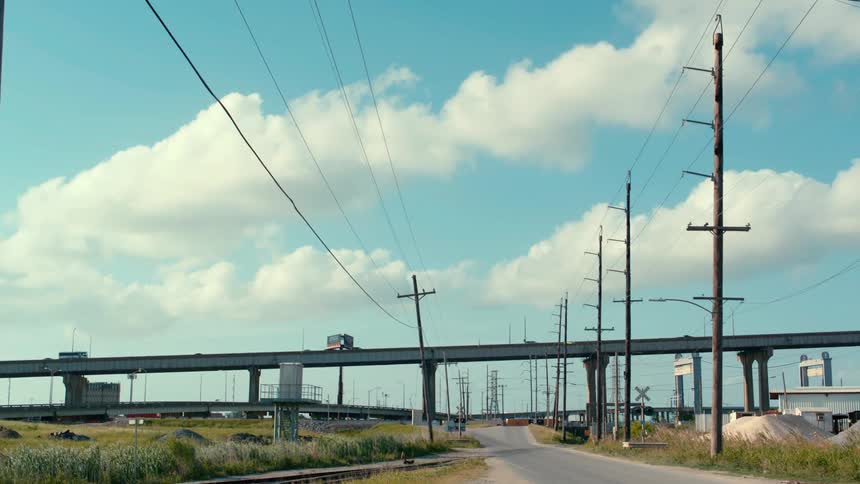 Highways and bridges at the edge of town