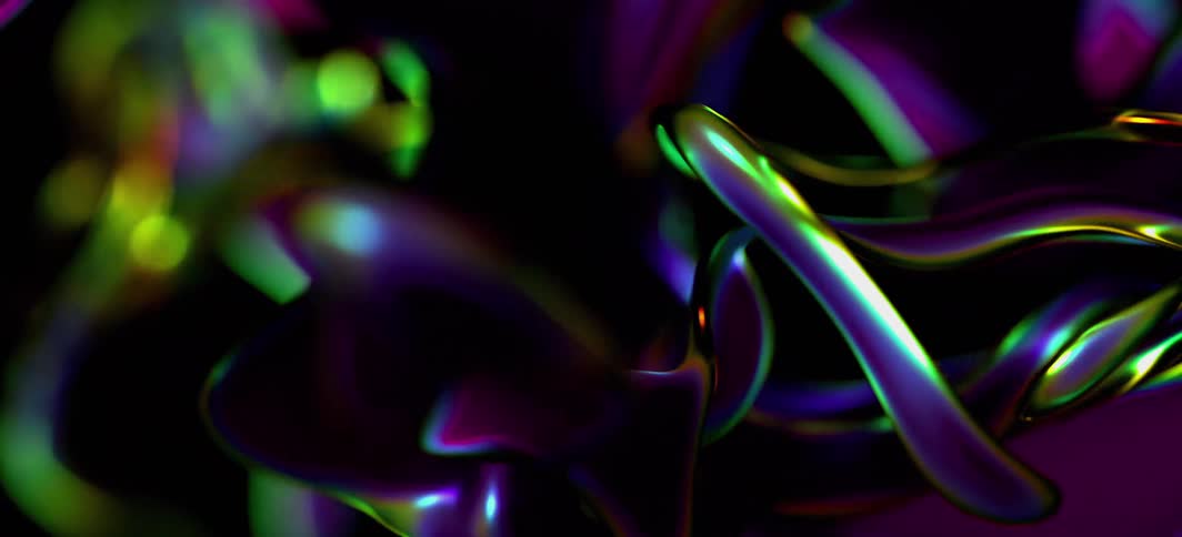 Sleek multicolored segments of color elongate and twist