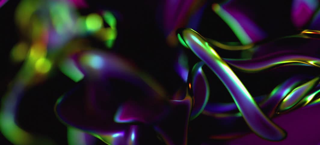 Flowing purple and green liquid
