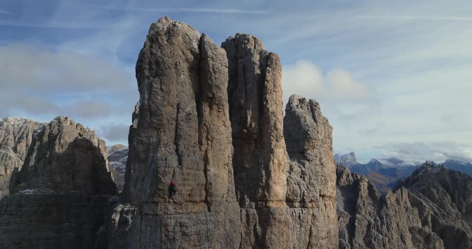 Aerial view of rock formations is displayed during the daytime