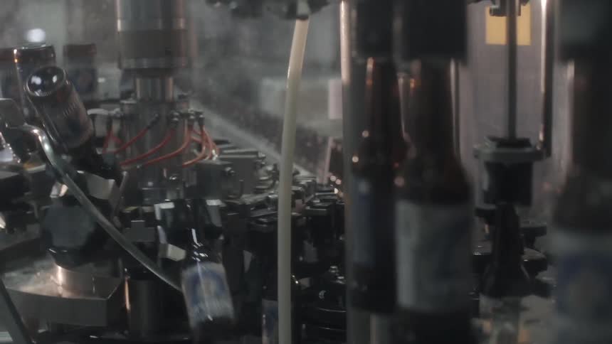 A bottle machine in a beer factory
