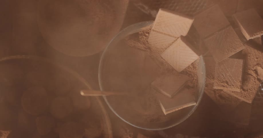 There is chocolate on the table at someones house