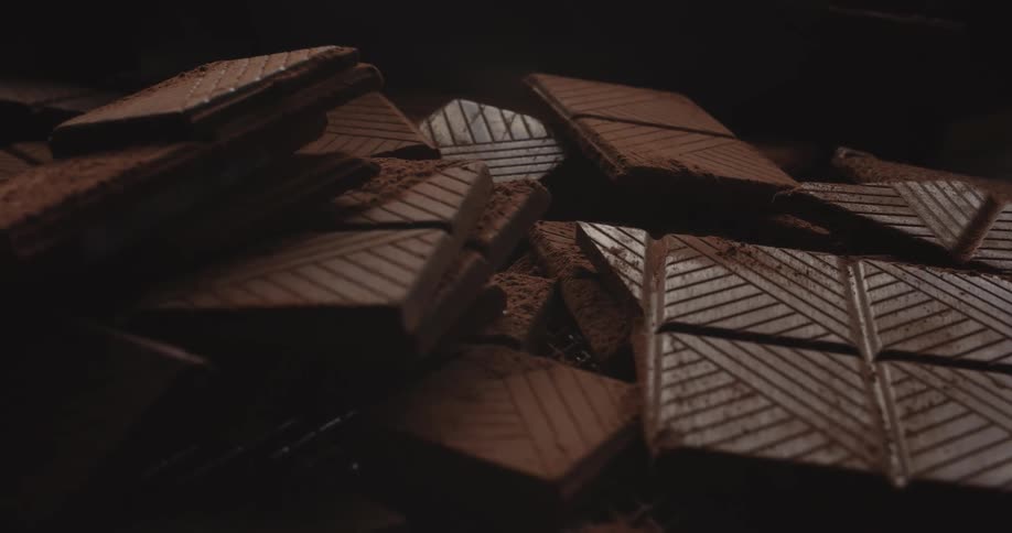 A pile of textured chocolate bars