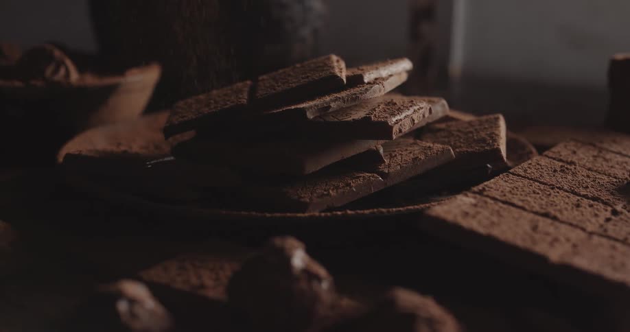 There is some chocolate that is on the table at someones home