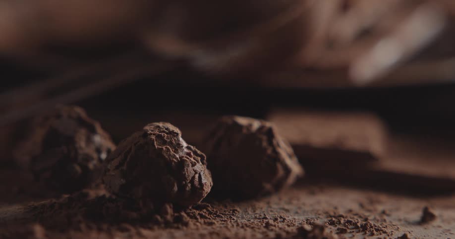 There is a video of chocolate and there is powder all over the table