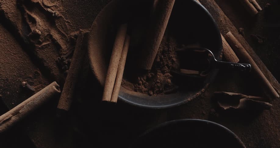 A bowl full of chocolate for baking