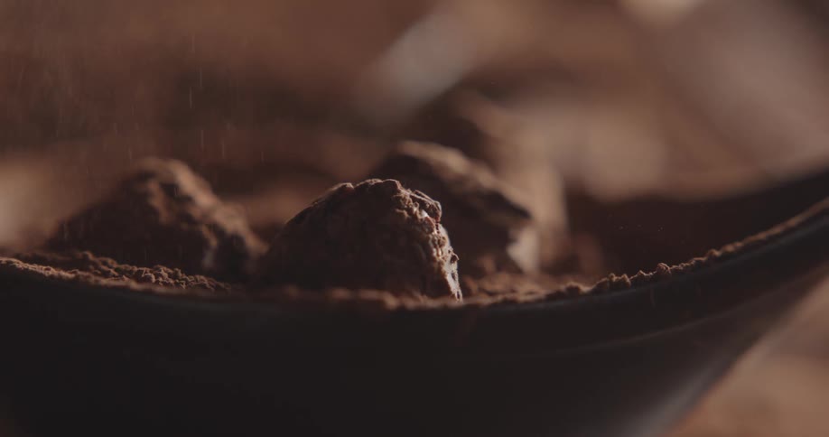 A bowl of chocolate in a bowl is displayed