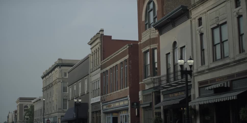 Buildings in a city in the morning