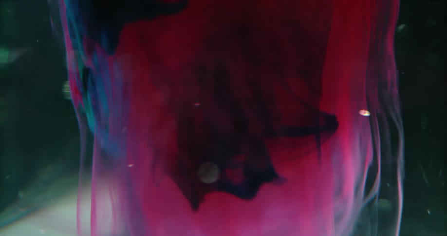 The colored smoke is swirling in the artwork