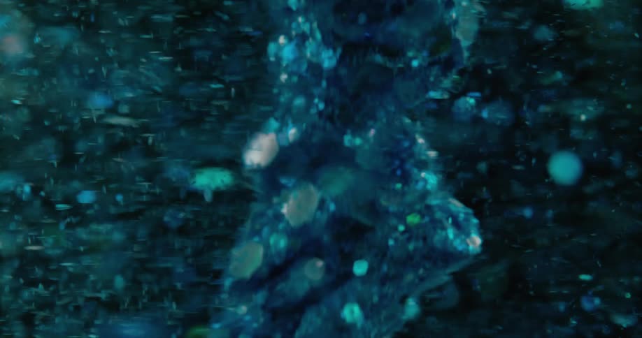 A view of a crystal rotating