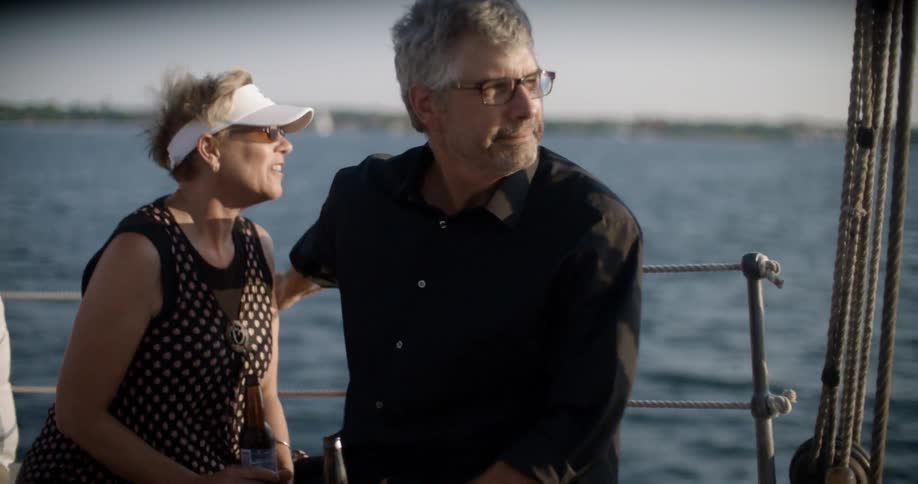 A man and woman on a boat